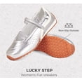 thumbnail image 3 of LUCKY STEP Ballet Flats Mary Jane Fashion Sneakers Elastic Strap Dressy Casual Shoes,Silver,Womens, 3 of 10