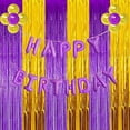 thumbnail image 3 of Vibrant Purple & Gold Foil Fringe Curtains for Graduation, Baby Shower, Eid Party Decorations - 3 Pack Photo Backdrop Streamers & Celebration Supplies, 3 of 7