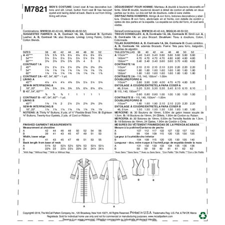 McCall Pattern Company McCall's M7821 Men's Gothic Vest and Coat ...