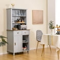 thumbnail image 4 of Gymax Freestanding Buffet Hutch Kitchen Pantry Storage Cabinet w/ Sliding Doors Grey, 4 of 10