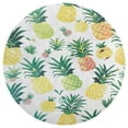 thumbnail image 3 of Lunarable Pineapple Round Small Area Rug, Print Non Slip Washable Floor Mat, Soft Throw Rug for Living Room, Powder Room Entryway, Bathroom, Bedside, 3 of 6
