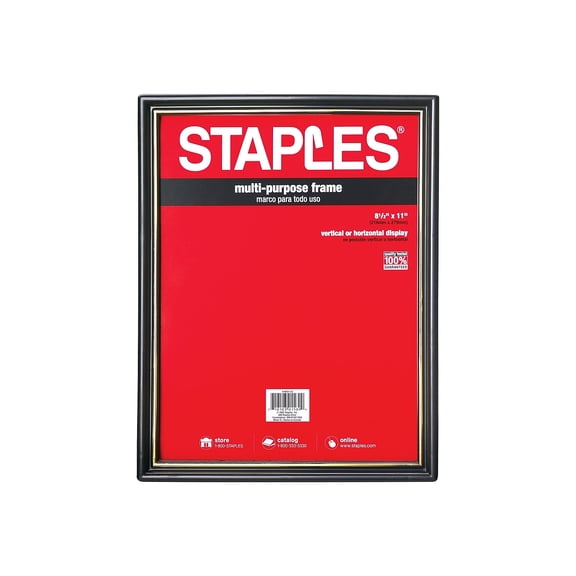 Staples All Purpose 8.5" x 11" Plastic Picture Frames Black 3/Pack ST10931-CCVS