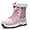 Pink, variant on Womens Snow Boots Winter Waterproof Warm Fur Lined Mid Calf Booties Comfortable Outdoor Anti-Slip Ankle Boots Walking Winter Shoes