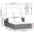 thumbnail image 4 of vidaXL Double Sun Lounger with Canopy and Cushions Grey Poly Rattan, 4 of 5