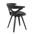 thumbnail image 6 of LumiSource Black Wood, Black PU Gardenia Chair, 6 of 7