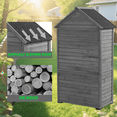 thumbnail image 5 of Large Outdoor Wooden Storage Cabinet with Adjustable Shelves,Magnetic Latch & Asphalt Slanted Roof , for Garden & Pool Tools, 5 of 8