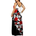 thumbnail image 4 of Uhndy Women's Sleeveless Long Dress Summer Beach Sun Dress Plus Size, Cross Strap at Chest, Printed Maxi Dress, 4 of 4