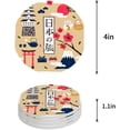 thumbnail image 1 of FMSHPON Travel Temple Culture Hand Drawn Illustration Set of 4 Round Coaster for Drinks, Absorbent Ceramic Stone Coasters Cup Mat with Cork Base for Home Kitchen Room Coffee Table Bar Decor, 1 of 6