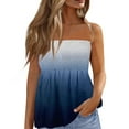 thumbnail image 2 of Women's Trendy Backless Tube Tops Strapless Bandeau Tanks Sexy Summer Casual Tank Tops Blue M, 2 of 6