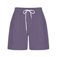 thumbnail image 4 of uublik Shorts for Women with Pockets Loose Super Soft Drawstring Casual Shorts Brown, 4 of 5