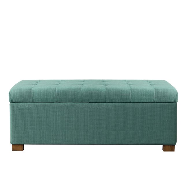 HomePop Grand Banc Ottoman de Rangement avec Couvercle Relevable, Sarcelle