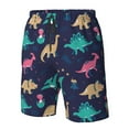 thumbnail image 5 of Kdxio Cartoon Dinosaur Pattern Mens Casual Shorts - Drawstring Summer Beach Sports Shorts for Men, 5 of 9