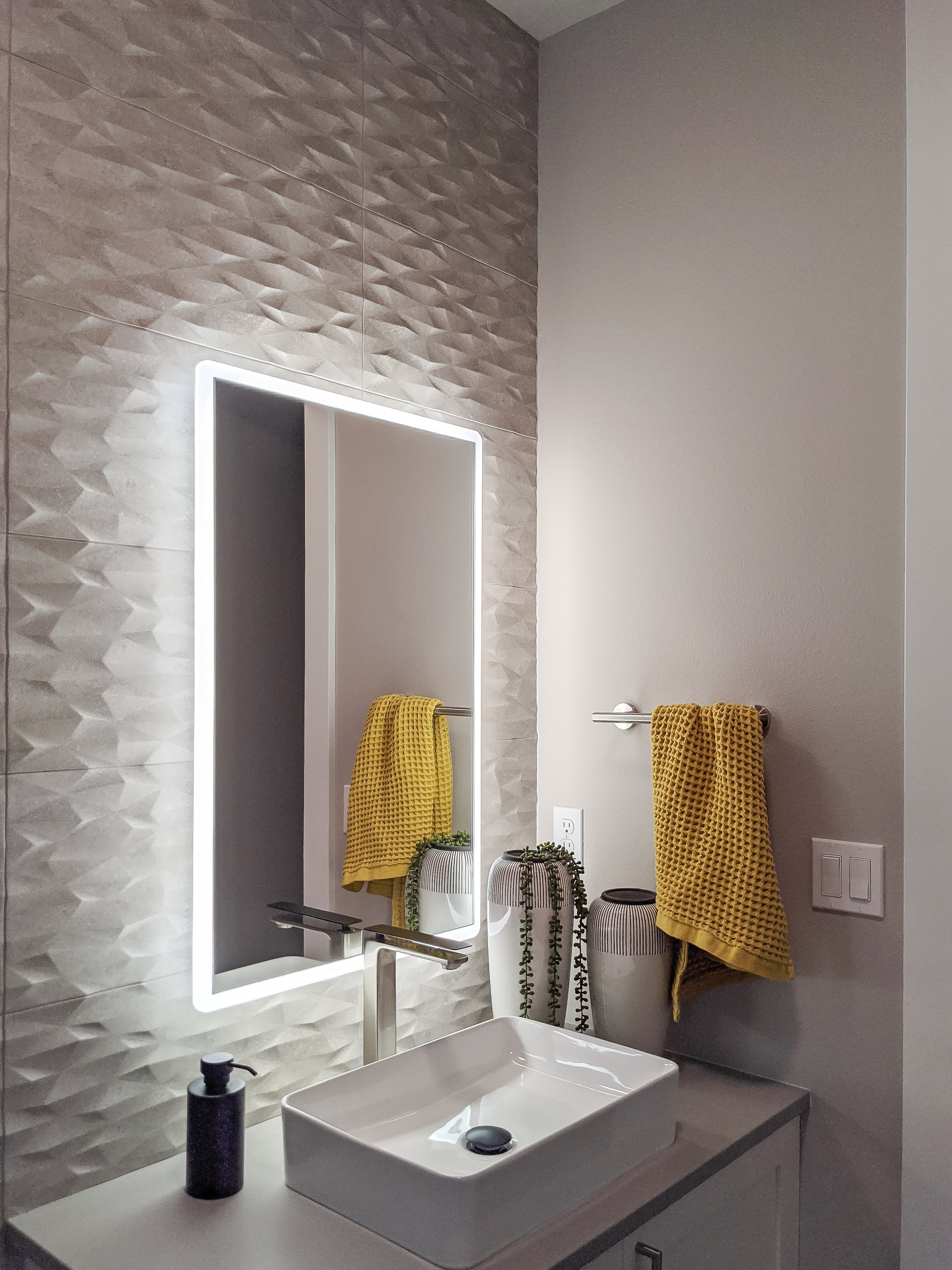 Zeek 60x36 Backlit LED Rectangular Bathroom Wall Large Mirror Double Vanity MA6036
