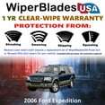thumbnail image 2 of 2006 Ford Expedition Beam Wiper Blades Wipers w/1yr Warranty (Set of 3) w/Rear Wiper, 2 of 5