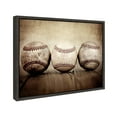 thumbnail image 2 of DesignOvation Sylvie Three Vintage Baseballs Framed Canvas By Shawn St. Peter, 18x24 Dark Grey, Transitional Sports Wall Decor For Office, Bedroom, Or Living Room, 2 of 2