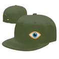 thumbnail image 7 of DouZhe Flat Brim Cap Snapback Hat, Blue Eye Icon Prints Adjustable Green Adult Baseball Cap, 7 of 7