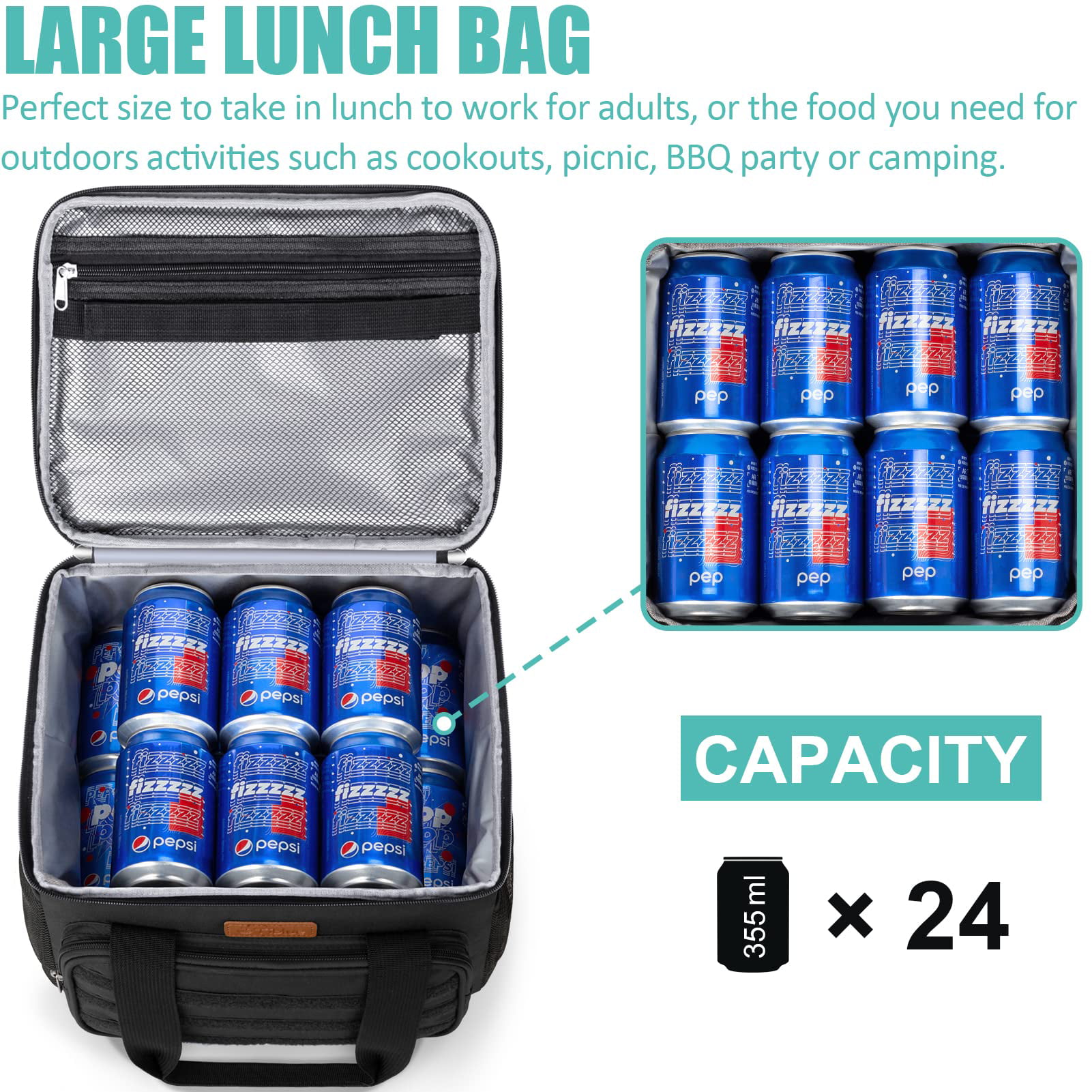 Blueys Games MOMLIFE Insulated Lunch Bag High Capacity Lunch Container  Cooler Bag Tote Lunch Box Work Outdoor Men Women