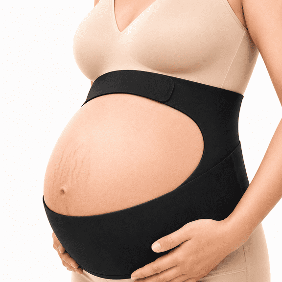 Breathable Maternity Support Belt, Pregnancy Belly Band for Back, Waist & Pelvic Support (L)