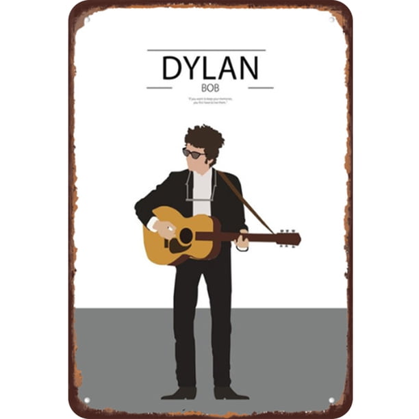 Placa de Metal Vintage de hierro Wdftyju Bob Dylan 20x30cm