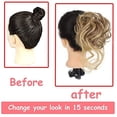 thumbnail image 5 of Messy Bun Hair Piece Claw Clip Messy Bun Hair Bun Wavy Curly Hair Bun Long Beard Bun Hair Synthetic Tousled Updo Hair Extensions Scrunchie Hairpiece for Women (86H10#), 5 of 6
