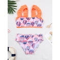 thumbnail image 3 of YONGHS Girls 2 Piece Bikini Swimsuit Mermaid Sleeveless Straps Crop Tops and Briefs Bathing Suit Pink Orange 6, 3 of 7