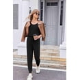 thumbnail image 5 of Ekouaer Jumpsuits for Women Casual Summer Sleeveless 2026 Ribbed One Piece Romper Dressy Vacation Clothes Travel Outfits, 5 of 6