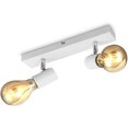 thumbnail image 1 of Ceiling/Wall Lamp, Retro Design Bar Spot, 2 Adjustable & Swiveling Spotlights, White Vintage Ceiling Light, E27 Sockets, 60 Watt Max, Bulbs Not Included, 1 of 5