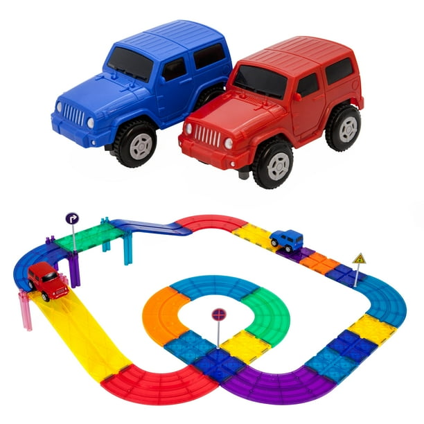 Juego de bloques de construcción de juguete PicassoTiles Race Car Track, 30 piezas