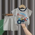 thumbnail image 3 of Ccpelsie Kids Little Boys' Clothing Sets Casual Short Sleeve T-shirt and Short Sets Toddler Boys Summer Clothes 2pcs(Black,6-12 Months), 3 of 3