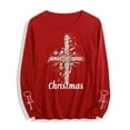 thumbnail image 2 of Qulqfy Christmas Shirts for Women Crewneck Red Xmas Plus Size Long Sleeve Christian Religious Casual Tops Family Christmas Shirts for Women, 2 of 5
