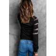 thumbnail image 3 of Women's Leopard Insert Black Sweatshirt, 3 of 13