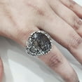 thumbnail image 5 of Black Rutile Mans Ring, Natural Black Rutilated Quartz, Quartz Silver Jewelry, 925 Silver Ring, Gift, Heavy Mens Ring, Arabic Design, Ottoman Style Ring, Christmas, Turkey Mens Signet Ring, 5 of 7