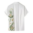 thumbnail image 3 of Floenr Mens T Shirts,Men Hawaiian Short Sleeve Beach Stand-up Collar Shirt Printed Summer Casual Button Down Shirts, 3 of 5