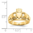 thumbnail image 3 of 14K Yellow Gold Ring Band Themed Polished Ladies Claddagh, 3 of 5