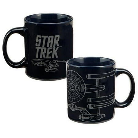 Vandor 80062 Star Trek Enterprise 12 oz Ceramic Mug, Blue Multi-Colored