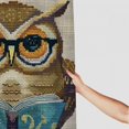 thumbnail image 3 of Orinice Owl Glasses Book Bathroom Decor Set - Colorful Luxurious Graphic Print Polyester Fabric Fashion Decor Sets with Hooks, Washable Shower Curtain for Home Bathroom Decoration 36x72, 3 of 7