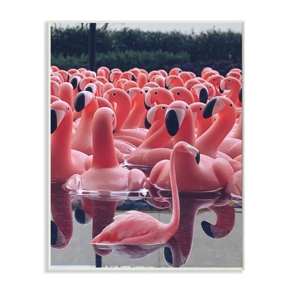 Stupell Industries Funny Pink Flamingo Pool Bird Toys Photograph Unframed Art Print Wall Art, 10x15, by Ziwei Li