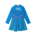 thumbnail image 4 of Aislor Youth Girls Shiny Long Sleeves Figure Ice Skating Leotard Ballet Dress, 4 of 7
