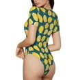 thumbnail image 3 of Easygdp Lemon Women's One-Piece Swimsuit Slim Fit Crew Neck Bodysuit Athletic Swimwear with Concealed Buckle - Large, 3 of 9