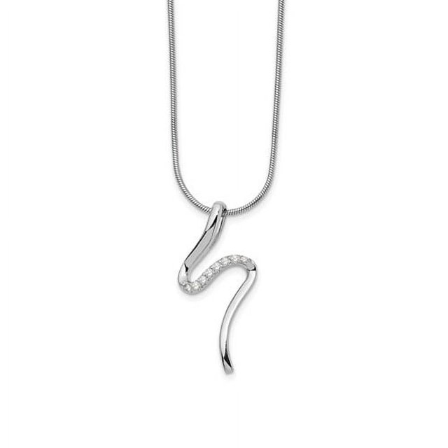 925 Sterling Silver 18 Inch Diamond S Necklace 2 Extender Pendant Charm Fancy