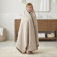 thumbnail image 6 of Unique Bargains Soft Highly Absorbent Cotton Striped Bath Towel 2 Pack Brown/Red 55"x28", 6 of 8