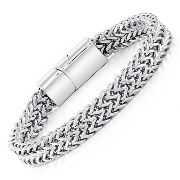 DESIGNICE Bracelet for Men,316L Stainless Steel Franco Cuban Link Chain Bracelet with Sturdy Clasp,6/10/12Mm Widths,7.5/8.3/9" Lengths,Gift for Husband Or Dad