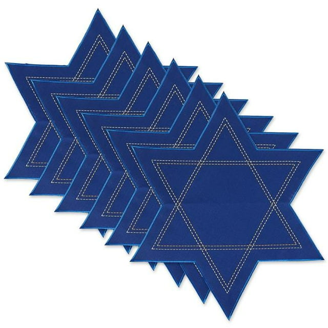 Design Imports CAMZ11374 Set de 6 Sets de Table Brodés Étoile de David
