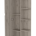 thumbnail image 5 of 62H" Linen Single Door Cabinet, Five External Shelves, Four Interior Shelves, Light Gray, 5 of 7