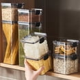 thumbnail image 3 of Caja de plástico sellada para almacenamiento de alimentos, tarros secos con tapa para cereales, dulces, nevera, contenedores de almacenamiento, artículos para el hogar, organizador de cocina, 3 of 3