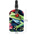 thumbnail image 6 of Square 2Pack PU Leather Frog Cruise Luggage Tag with Privacy Cover and Name ID Tag for Travel Handbags Backpacks Luggage Tags, 6 of 6