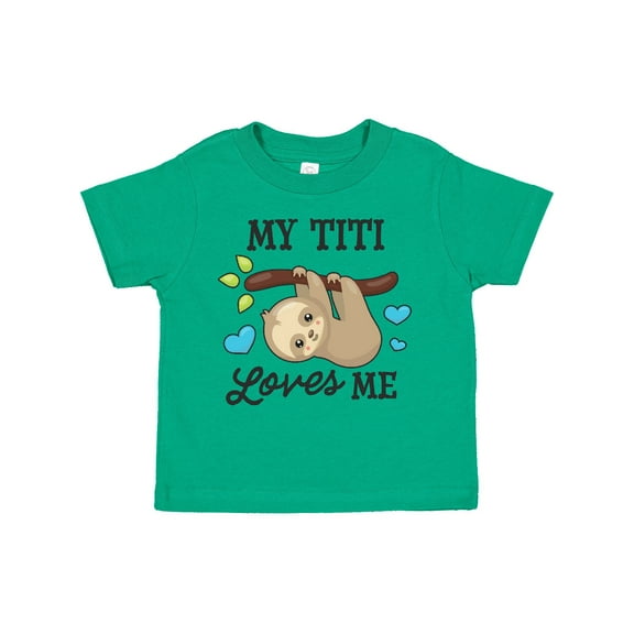 Inktastic My Titi Loves Me with Sloth and Hearts Boys or Girls Toddler T-Shirt