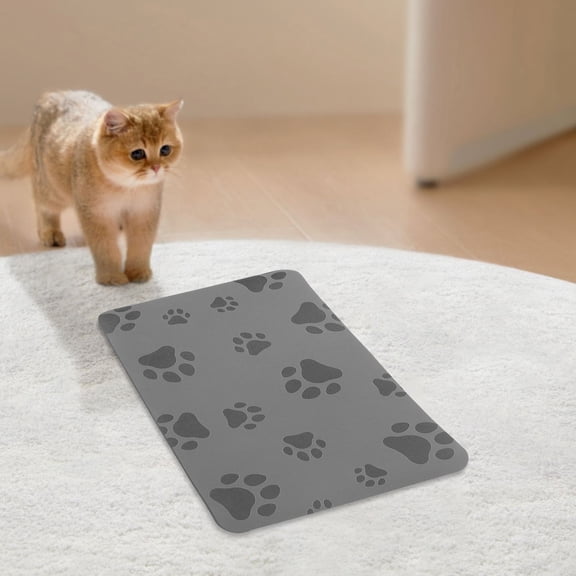 BESTYASH Black Absorbent Pet Feeding Mat for Dogs and Cats, Non- Placemat for Bowls and Kitchen