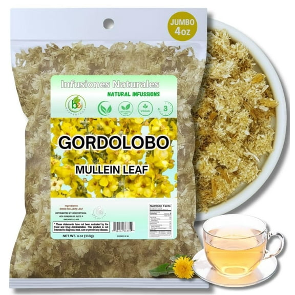 Gordolobo Herbal Tea – 4 oz (113 g) – 100% Natural Loose Leaf Mullein Flower Tea – Vegan, Non-GMO, Gluten-Free – Traditional Mexican Remedy – Calming & Soothing Herbal Infusion – by BexpertsUSA