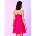 thumbnail image 3 of Globus Women Fuchsia Shoulder Straps Gathered Satin Fit & Flare Dress, 3 of 5